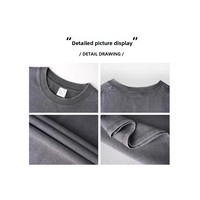 Kaos Lengan Pendek Model Amerika Gaya Vintage 300g, Bahan Katun Combed Murni, Model Longgar, Bahu Jatuh, Trendi