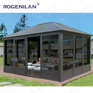 Rogenilan Aluminium Balcon Toit en pente Véranda Double verre trempé isolé Autoportant Jardin <span class=keywords><strong>Solarium</strong></span> Véranda - Product Image 2