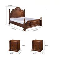Luxuriöse Massivholz-Schlafzimmersets in Kingsize, Amerikanischer Stil, Handgeschnitzte Massivholzmöbel für Moderne & Traditionelle Häuser