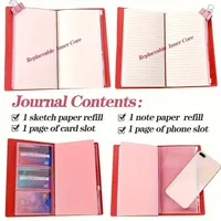 Carnet de notes romantique en cuir PU, papier de haute qualité, spirale/thermique, personnalisé, A5, cadeau, fournitures scolaires, Saint-Valentin, Noël