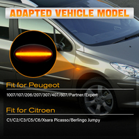 Feux clignotants dynamiques à LED pour Peugeot 206 107 207 partenaire Citroën C5 C6 C1