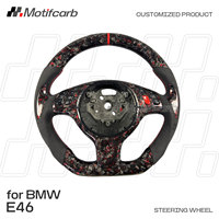 Volant intelligent en fibre de carbone forgée avec flocons rouges personnalisés pour BMW 330i 330Ci 318Ci 320Cd E39 E46 M3 M5 2001-2005