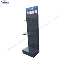 Point de vente magasin de prix promotion panneau de cheville rack plancher en acier sur pied publicité suspension produits d'exposition étagères