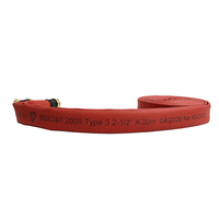 Tuyau en caoutchouc NBR rouge type 3 BS 6391, 17 bars, 1,5/2,5 pouces, pour la lutte contre l'incendie, avec raccords instantanés en laiton BS