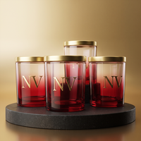 Wadah Lilin Kaca Iridescent Ukuran 7.44oz 10.65oz 14.20oz untuk Perlengkapan Pembuatan Lilin Grosir