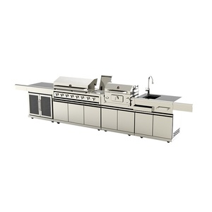 Ensemble complet d'électroménager de luxe en acier inoxydable pour cuisine extérieure, barbecue et armoire avec évier - Product Image 1