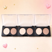 Palette de maquillage vide en plastique AS noir mat à double compartiment pour le remplissage de fard à joues et de poudre compacte – Indispensable