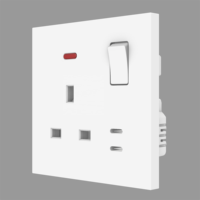 Prise murale standard britannique BS, simple ou double, 13A, avec double port USB, de bonne qualité, universelle