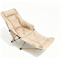 Fauteuil inclinable pliant moderne et portable à quatre positions avec repose-pieds, rembourré et épaissi, idéal pour le camping en plein air, la plage, le jardin et la terrasse