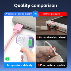 2024 nouveau design câble usb rose 2.4A usb vers micro 1m 2m charge rapide nylon mini usb type c câble de données pour android - Product Image 5