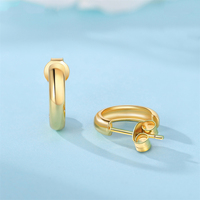 Nouvelles boucles d'oreilles tendance de style européen et américain, en argent sterling 925, minimalistes, en forme de cercle, épaisses, petites, en forme de dôme