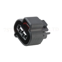Adaptateur de prise étanche noir à 3 broches avec fils, contacts en laiton, boîtier en nylon, 12V 1.5-2A, modèle 7S0381-2.2-21