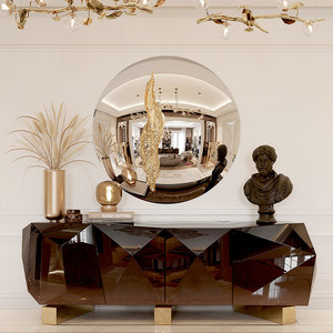 Meuble de rangement latéral de luxe, design élégant avec finition peinture, pour salon, buffet décoratif en améthyste diamantée - Product Image 4