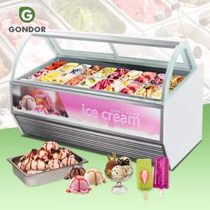 Ultra-congélateur italien, mini vitrine, comptoir de présentation de crème glacée, vitrine, réfrigérateur à sucettes glacées à vendre - Product Image 1