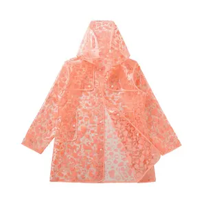 Elegant Women Girls Waterproof Raincoat Unique Rain Transparent Jacket