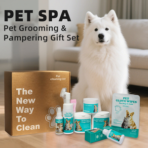 Kit de nettoyage pour animaux de compagnie, ensemble complet de toilettage pour chiens et chats avec lingettes, gouttes, spray et mousse - Product Image 4