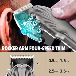 <span class=keywords><strong>Tondeuse</strong></span> à cheveux <span class=keywords><strong>professionnelle</strong></span> rechargeable sans fil électrique en acier inoxydable avec batterie 1500 mAh et LED pour hommes - Product Image 3