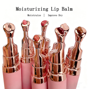Gloss à lèvres végétalien mignon avec tête de massage, gloss à lèvres en petite série, marque privée, finition ultra brillante, à base de plantes - Product Image 3