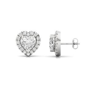 Boucles d'oreilles clous solitaires tendance en diamant CVD de laboratoire taille cœur, certifiées IGI, plaqué or 10K, bijou élégant, cadeau idéal - Product Image 3