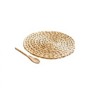 Servicio redondo de mimbre de agua, ratán cuadrado, venta al por mayor, Mantel Individual de algas marinas hecho a mano ecológico personalizado, Jacinto de paja de hierba tejida - Product Image 1