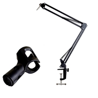 Pince pour microphone de bureau Support de support Anneau lumineux LED pour Smartphone Streaming en ligne Photo Studio Vidéo Support de table Bras