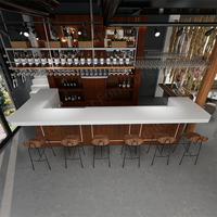 Comptoir de bar et chaises en marbre de luxe pour cuisine, bureau, salon, tables de bar hautes