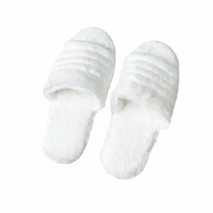 Wholesale Rabbit Hair Slippers Star Hotel Amenities Thickened Non-Slip Plastic Club Home Slippers Disposable Style