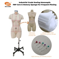 JUN MEI Mannequin de couture durable, ajustable, sans tête, pour le haut du corps, en fibre de verre avec mousse à mémoire de forme, sans craquelures, pour tailleur