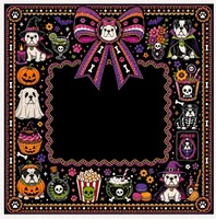 Collection de tuiles de Mahjong sur le thème d'Halloween effrayant |   160 dalles en caoutchouc lestées de qualité supérieure |   Mahjong américain pliable sur le thème du Bulldog hanté