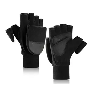 Winter Mannen En Vrouwen Warme Halve Vingerflap Sport Touchscreen Antislip Fleece Handschoenen