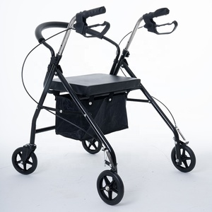 2-in-1 Rollator Walker with Seat Folding 4-Wheel Walking Aid Shopping <strong>Trolley</strong> for Elderly Lightweight <strong>Mobility</strong> Support - Product Image 3