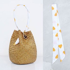 Nuevo Bolso de Mano de Paja Natural para Mujer 2025, Bolso de Playa con Pañuelo de Moda - Product Image 4
