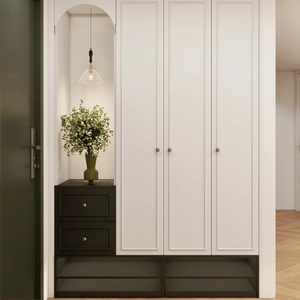 <span class=keywords><strong>Meuble</strong></span> de rangement à chaussures étroit Ousong pour entrée, salon ou couloir, avec finition en bois et finition huilée - Product Image 1