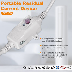 Presa Elettrica Durevole <span class=keywords><strong>10A</strong></span> PRCD con Protezione da Sovratensioni e Protezione da Dispersione di Corrente, Autotest, Nuovo Design, 220V/50Hz, Presa Divisa - Product Image 2