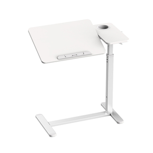 Mesa de comedor de hospital ajustable en altura blanca, estación de trabajo para computadora móvil, soporte para sofá cama, escritorio lateral para computadora portátil con Panel giratorio - Product Image 5