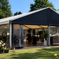 Tente transparente 6x12m quatre saisons en PVC imperméable avec structure en alliage d'aluminium pour mariages en plein air, fêtes, événements de jardin, résistante aux UV et au feu