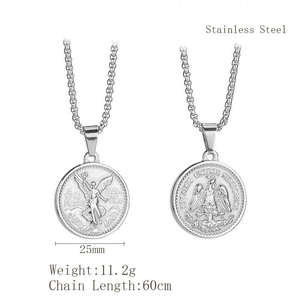 Collier pendentif pièce de <span class=keywords><strong>50</strong></span> <span class=keywords><strong>pesos</strong></span> Hip Hop créatif 2026, bijoux de mode personnalisés en acier inoxydable 316 pour hommes et femmes, vente en gros - Product Image 3