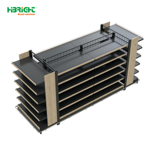 HBright Adjustable Single Face Retail Wall <b>Shelving</b> Convenience Store Display Rack with Price Tag Channel - Product Image 3