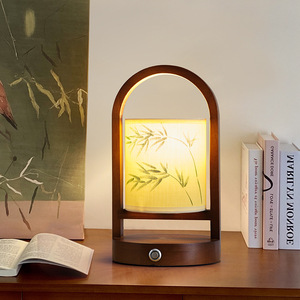 Chinese Style Table Lamp E27 Led <b>Push</b> <b>Button</b> <b>Switch</b> Eye Caring Bedroom Tea Room Decor - Product Image 2