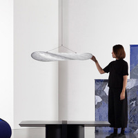 Lampe à suspension LED vintage moderne avec abat-jour en soie Mini 40cm à grandes tailles 800mm pour îlot de cuisine ou espaces divers