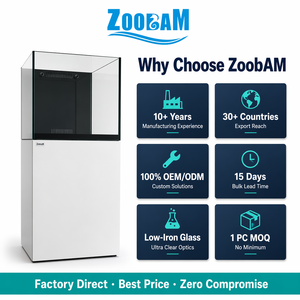 ZOOBAM All-in-One Marine Reef <strong>Tank</strong> Low Iron Glass Silent Overflow Sump System LPS SPS Compatible Custom Aquarium Cabinet - Product Image 4