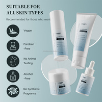 Kit de soin du visage en verre 4 pièces avec logo personnalisé, éclaircissant, réparateur, anti-acné, élimination des taches, blanchissant, hydratant, soin de la peau du visage coréen