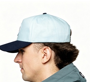 Custom High Performance Light Blue & <b>Navy</b> Golf Cap with Custom Embroidered Patch Adjustable Breathable Sports <b>Hat</b> for Golfers - Product Image 5