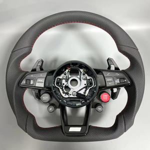 Volant en cuir perforé à bas <span class=keywords><strong>prix</strong></span> avec bouton de démarrage pour <span class=keywords><strong>Audi</strong></span> B8.5 <span class=keywords><strong>S4</strong></span> S5 RS5 RS6 Q5 Q7 A3 S3, compatible avec les modèles A8 A1 A6 A7 A4 RS4 RS7 - Product Image 1