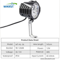 Kit universel de phare, feu arrière, clignotants gauche/droite, feu stop et interrupteur intégré 36V 48V 60V pour vélo électrique