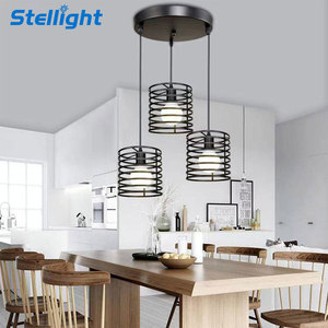 Cổ Điển Retro Sắt Lồng Mặt Dây Chuyền Trần Ánh Sáng Vòng Surround Cơ Thể Cho Nhà Bếp Đảo Hoặc Khách Sạn Treo Đèn - Product Image 2