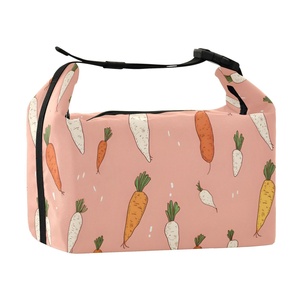Sac à déjeuner personnalisé avec motif de carotte, style tropical hawaïen, sac isotherme pour pique-nique scolaire en plein air - Product Image 2
