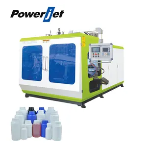 Powerjet Mesin Tiup Botol PE HDPE PP, Kualitas Tinggi Otomatis Penuh 1L 2L 4L 5L untuk Botol Air Minyak