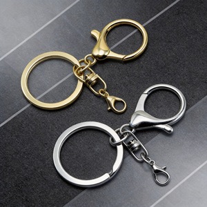 Zinc Alloy Keychain Set Round Ring Lobster Clasp Beading Accessories For Perler Beads - Product Image 1
