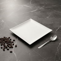 Assiette carrée jetable en pulpe de bagasse écologique de haute qualité, compostable, compatible micro-ondes, sans BPA, pour service alimentaire et fêtes
